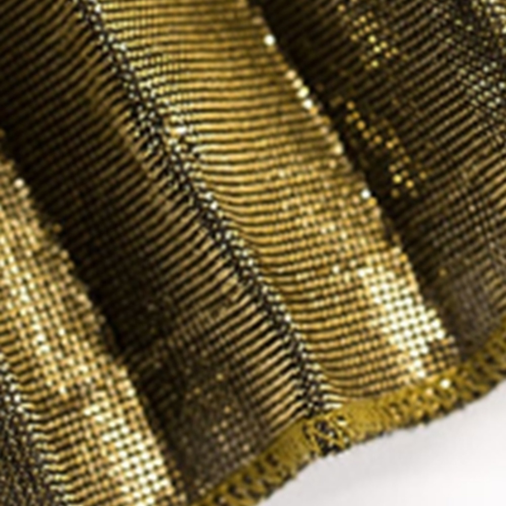 Gold Pleated Maxi Skirt - Picture 5 of 5